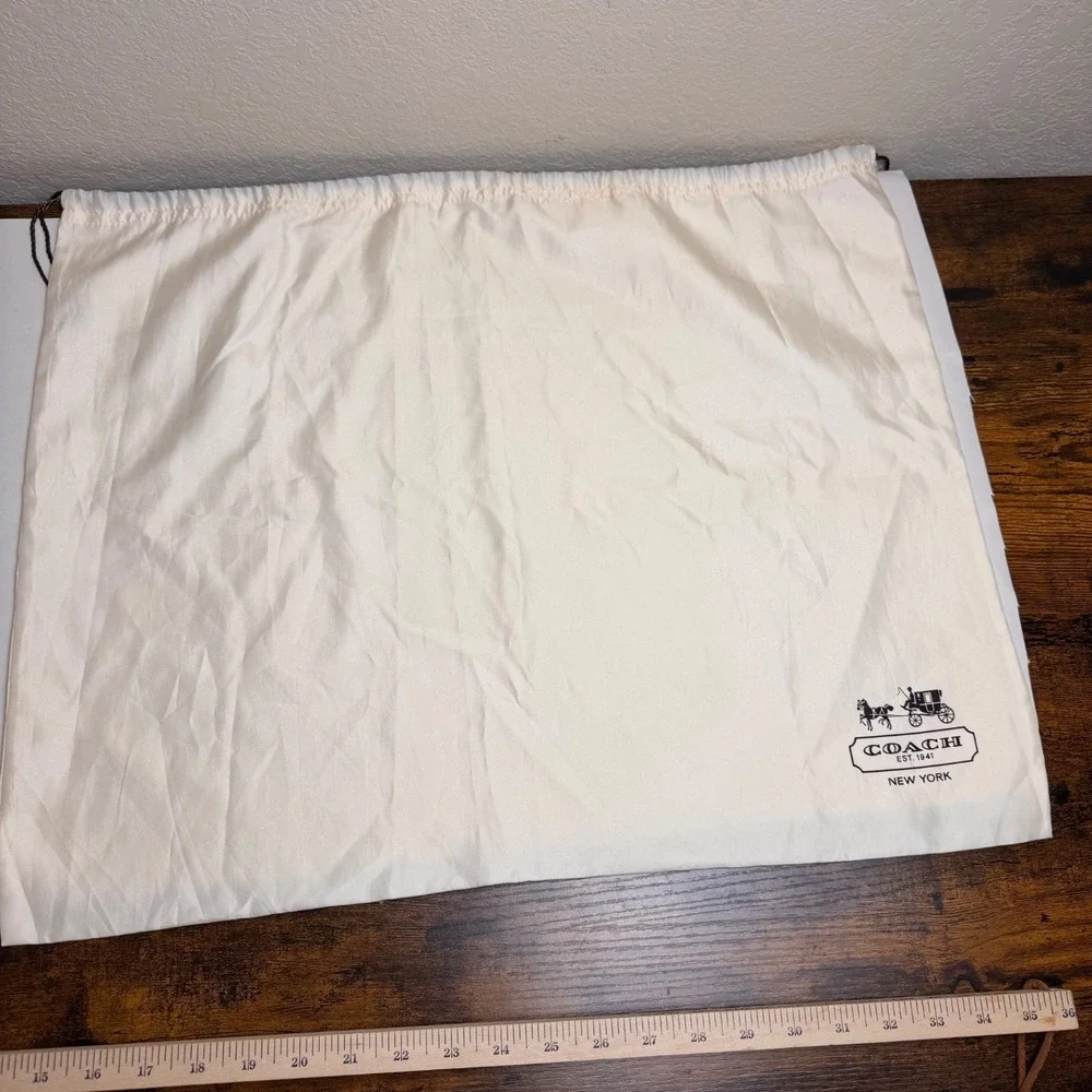 Coach Dust Bag Drawstring Storage Bag White Canvas 23x19 Purse Handbag Large